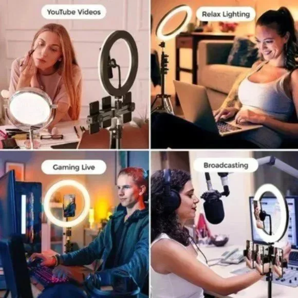 10.2 Aluminum LED Remote Tripod Ring Light Selfie Stick